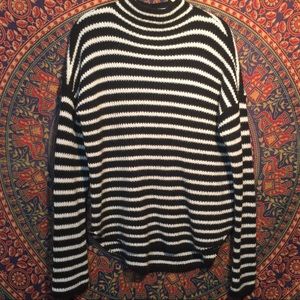 EXPRESS Striped Mock Neck Sweater